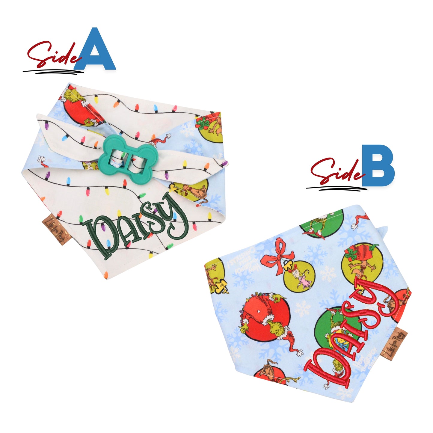 Christmas Grinch Lights Bone Clasp Bandana