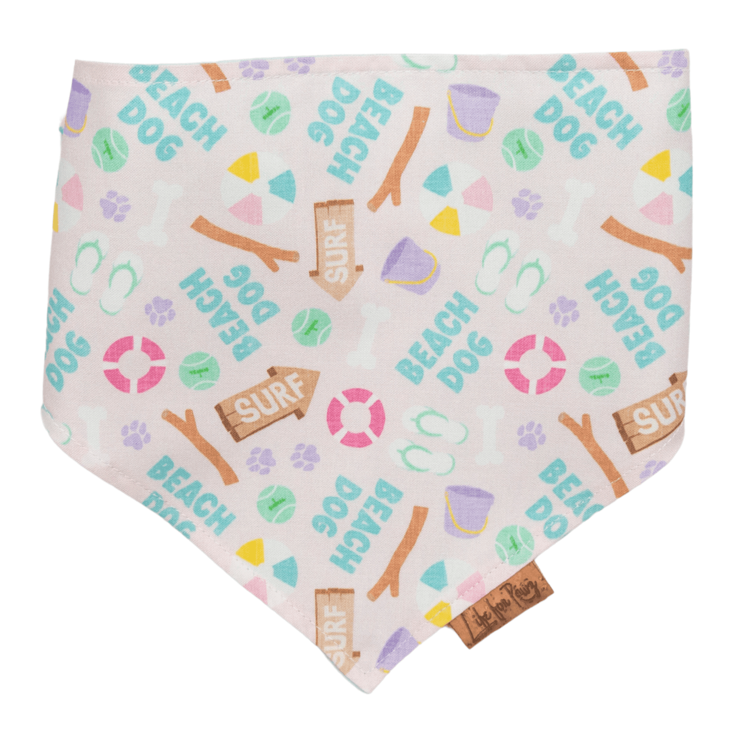 Dog bandana Beach Dog & Mint Bandana – Reversible with Bone Clasp - Life for Pawz - Bone Clasp
