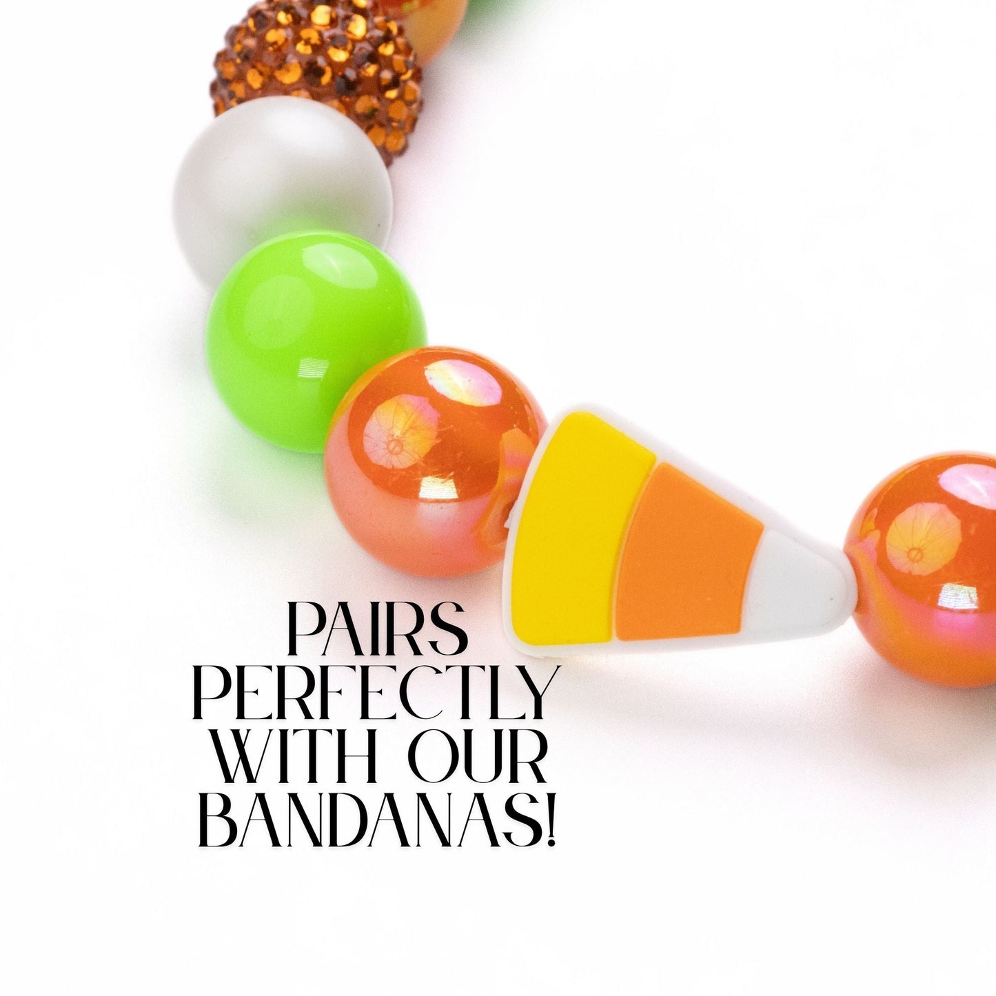 beaded dog necklace Candy Corn Charm by Life for Pawz – Handmade for pets