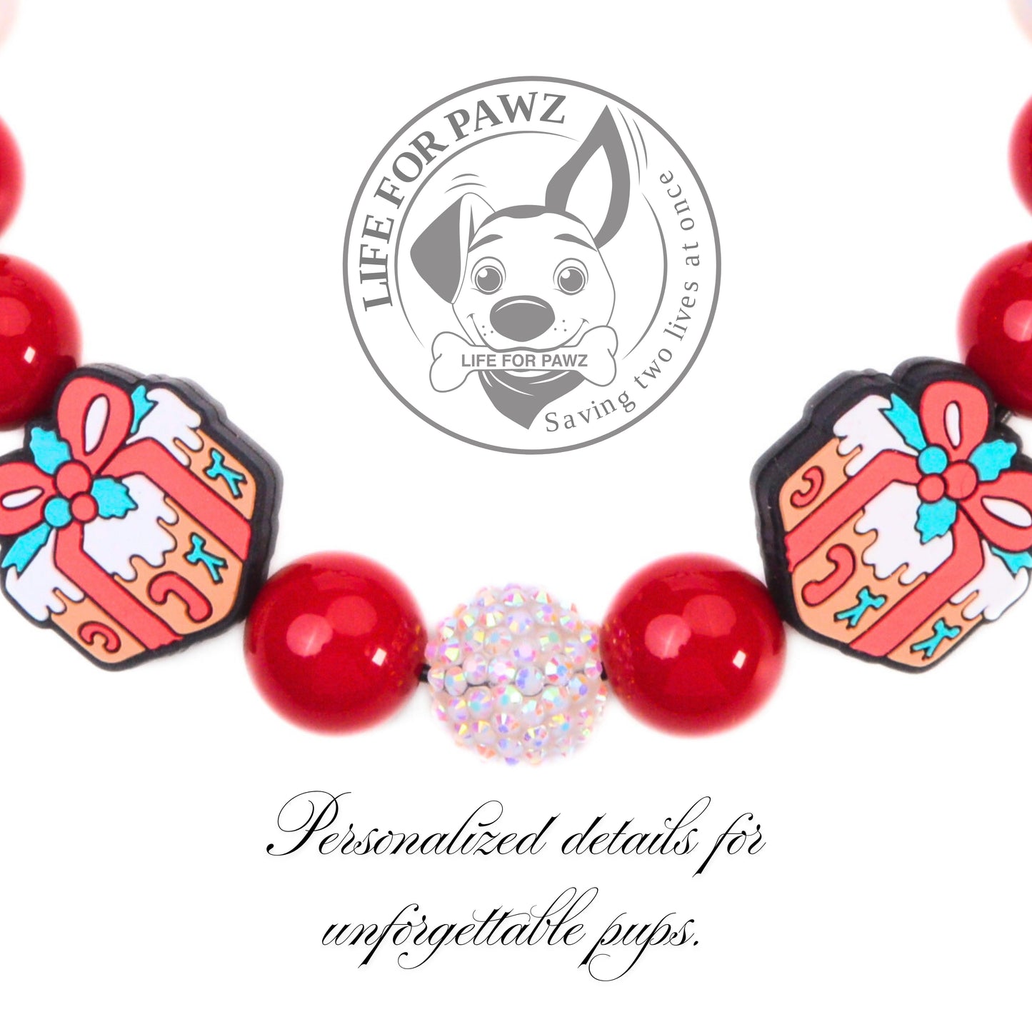 beaded dog necklace Christmas Gift Beaded Dog Collar by Life for Pawz – Handmade for pets