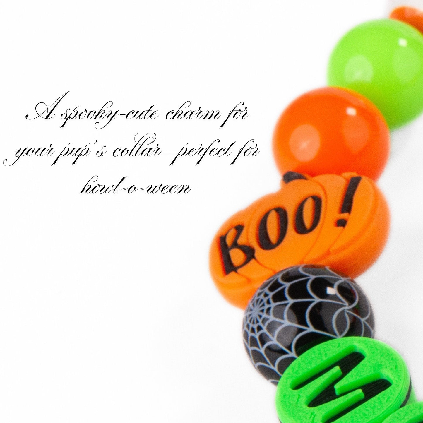 beaded dog necklace Halloween Dog Beaded Charm - Custom Name by Life for Pawz – Handmade for pets