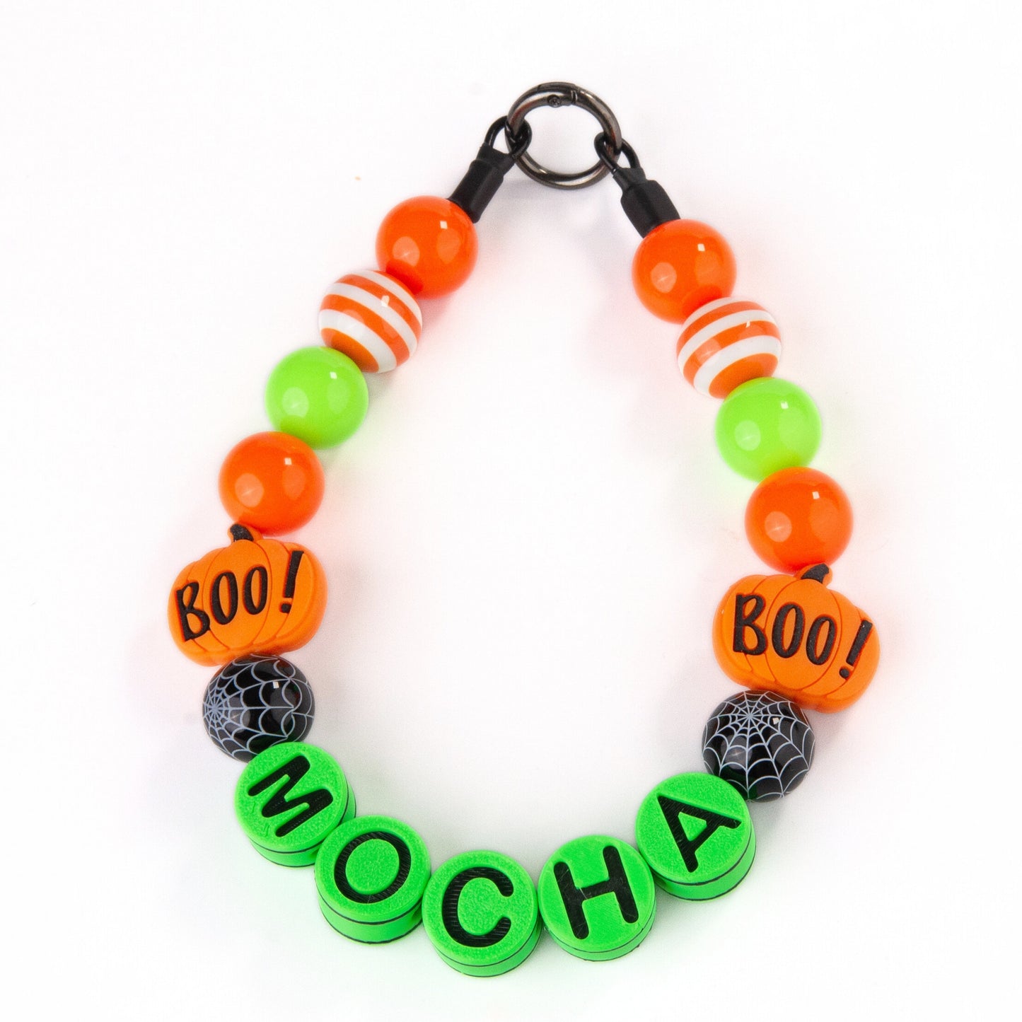 beaded dog necklace Halloween Dog Beaded Charm - Custom Name by Life for Pawz – Handmade for pets