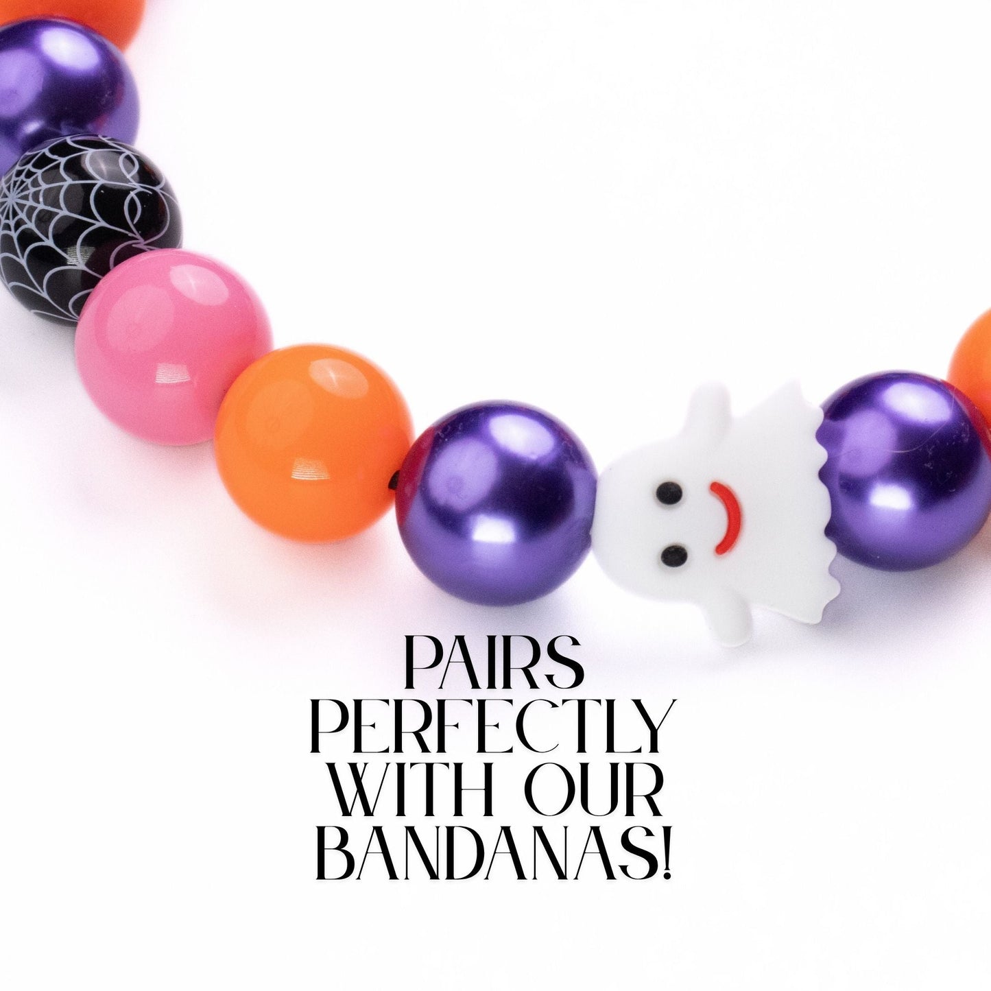 beaded dog necklace Halloween Ghost Dog Collar Charm by Life for Pawz – Handmade for pets