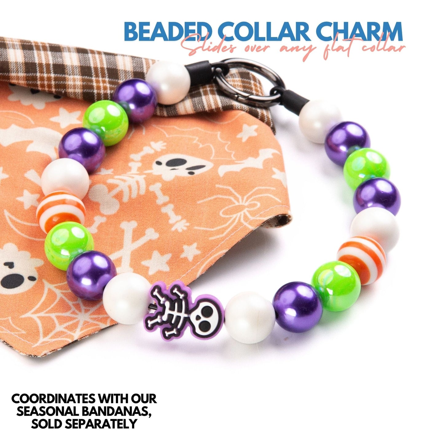 beaded dog necklace Halloween Skeleton Beaded Charm by Life for Pawz – Handmade for pets