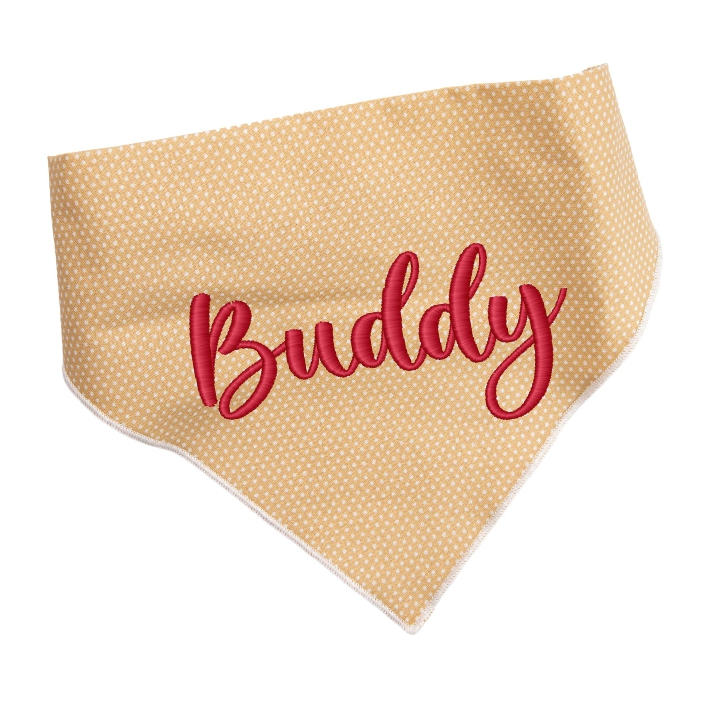 Dog bandana Beige Polka Dot Embroidered Scrunchie Dog Bandana - Life for Pawz -