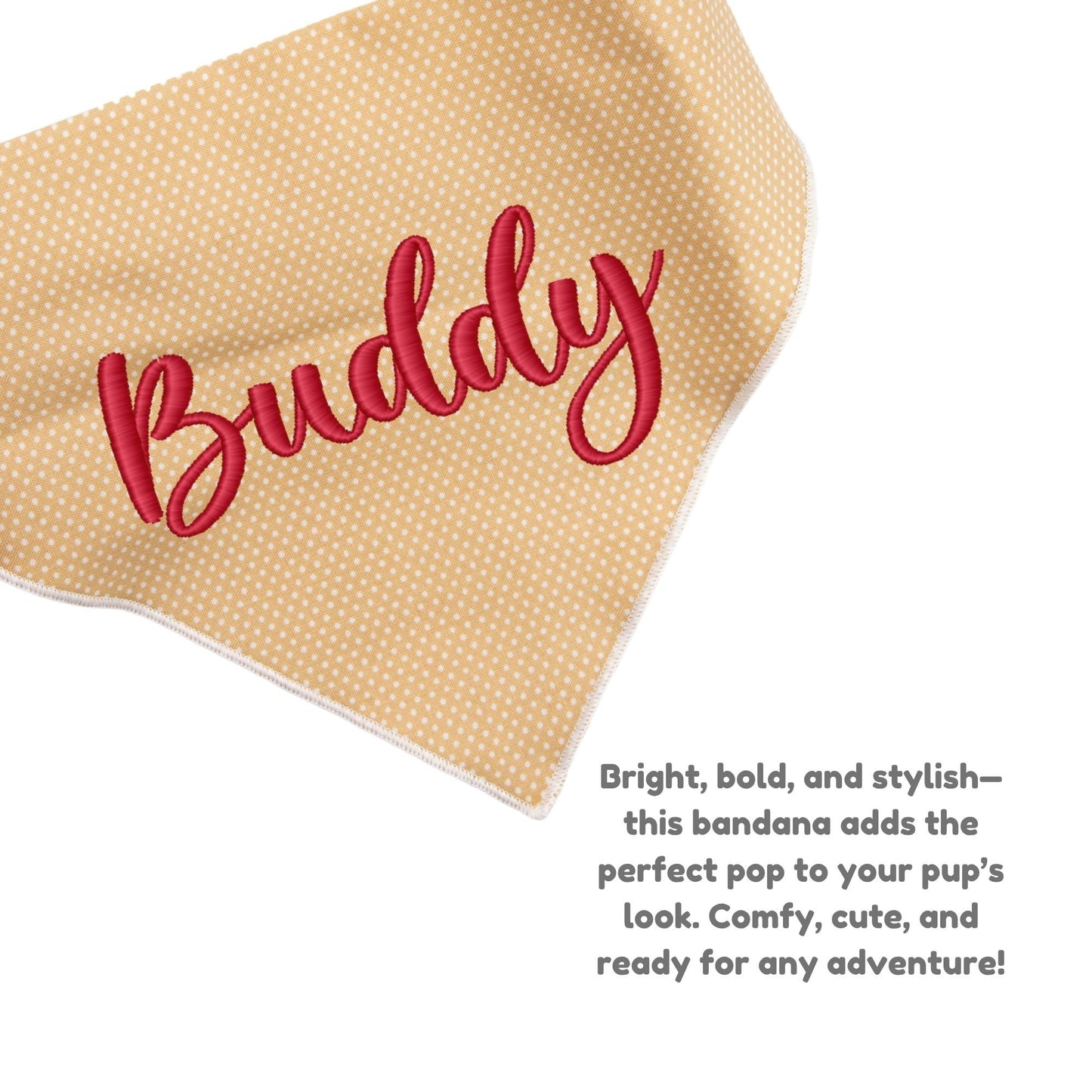 Dog bandana Beige Polka Dot Embroidered Scrunchie Dog Bandana - Life for Pawz -