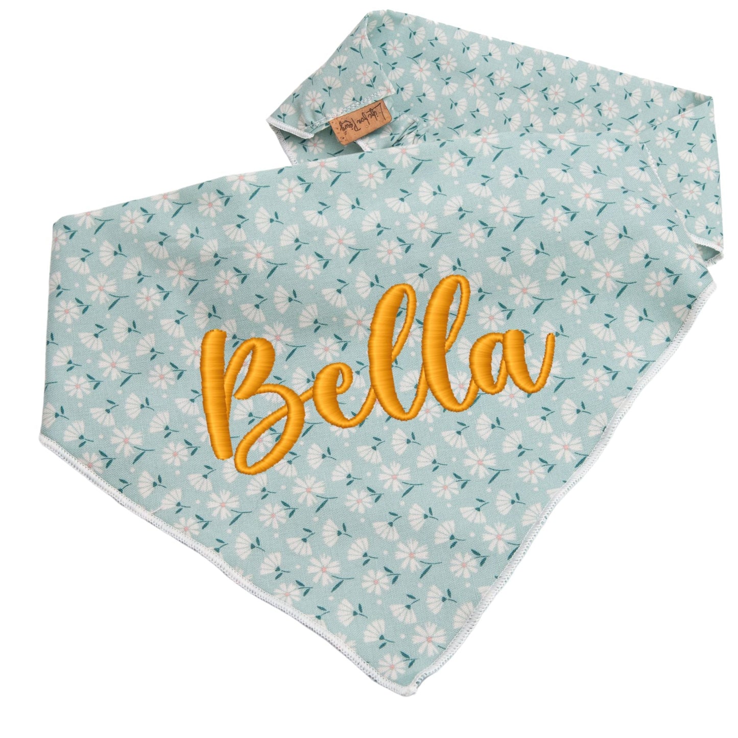 Dog bandana Blue Daisy Embroidered Scrunchie Dog Bandana - Life for Pawz -