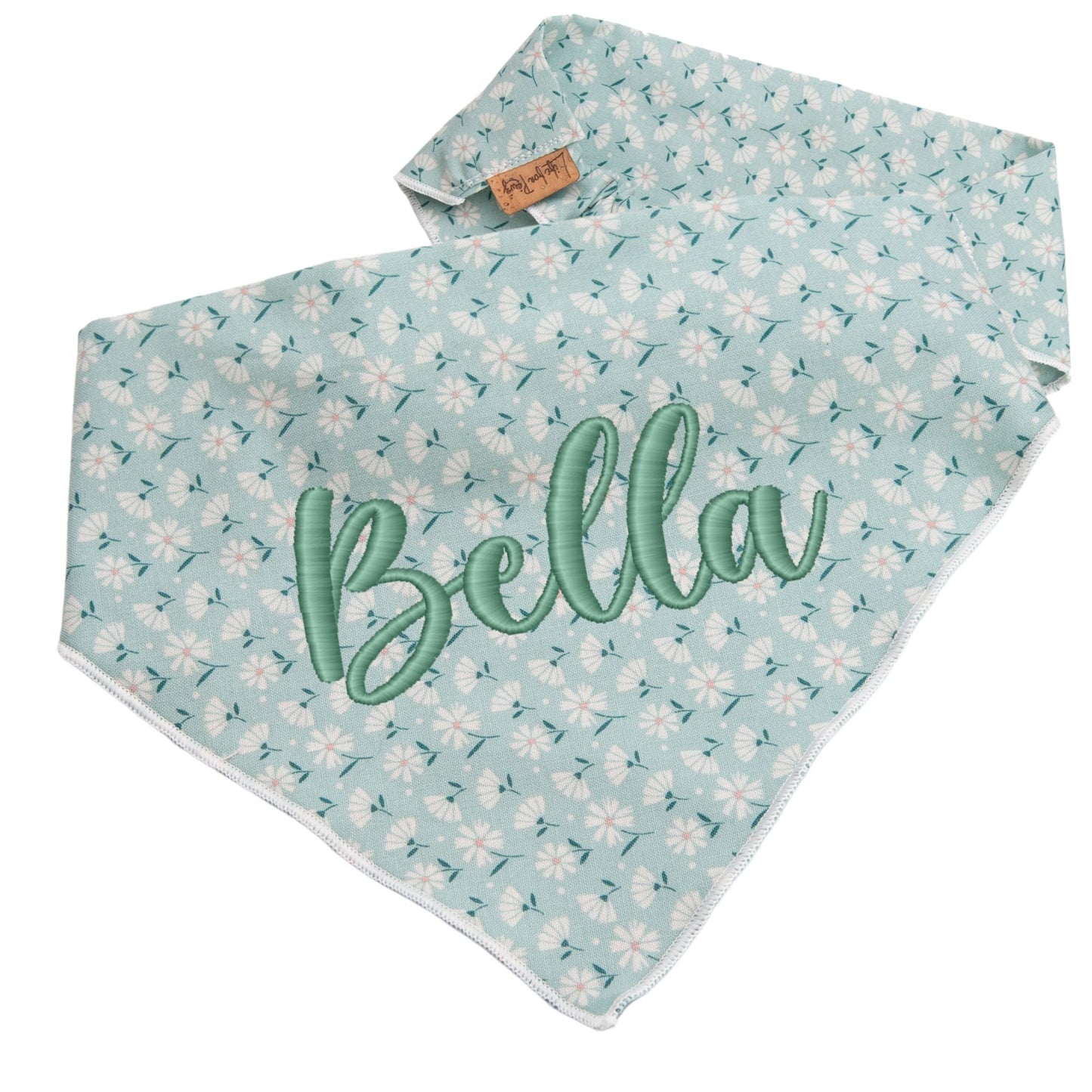 Dog bandana Blue Daisy Embroidered Scrunchie Dog Bandana - Life for Pawz -