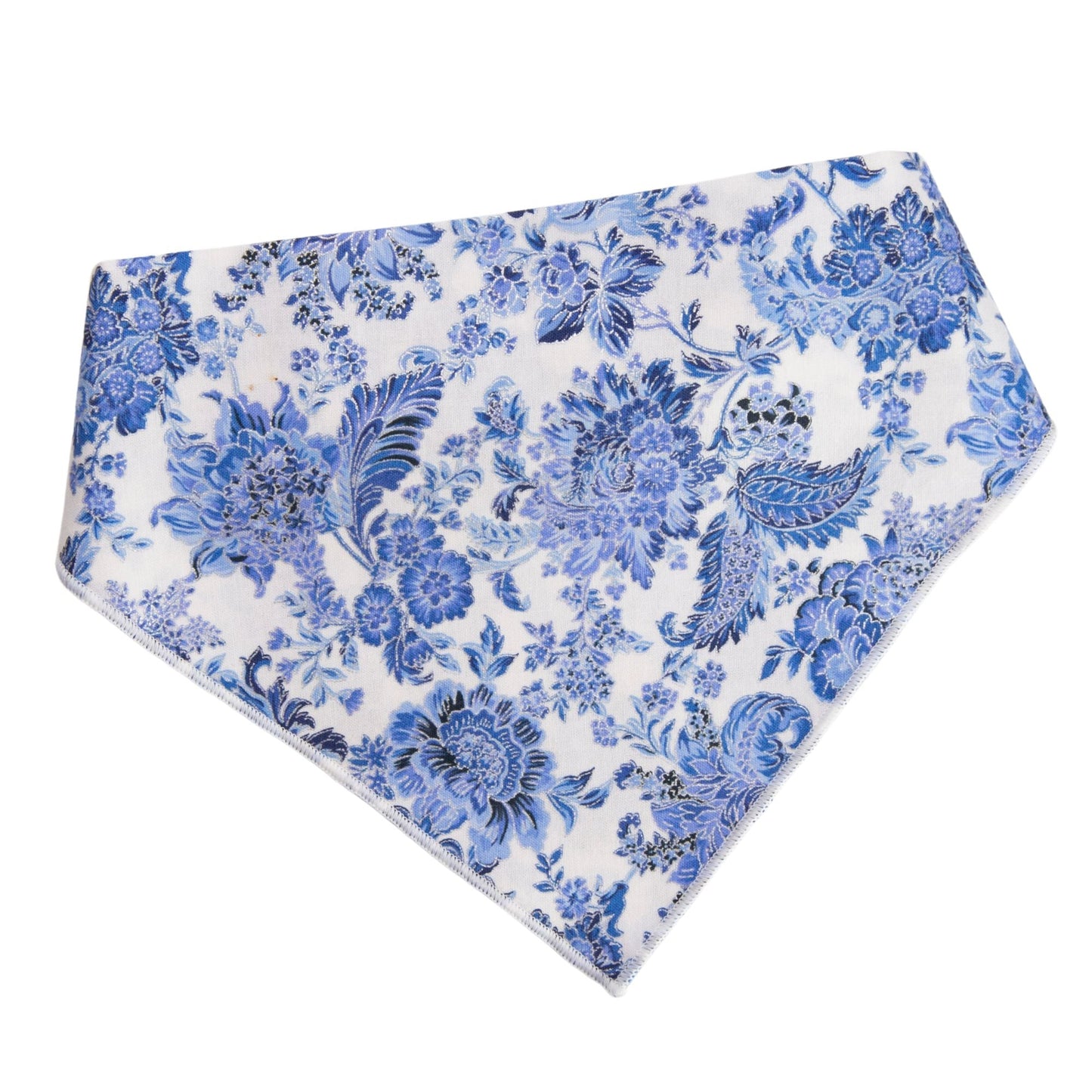 Dog bandana Blue Floral Embroidered Scrunchie Dog Bandana - Life for Pawz -