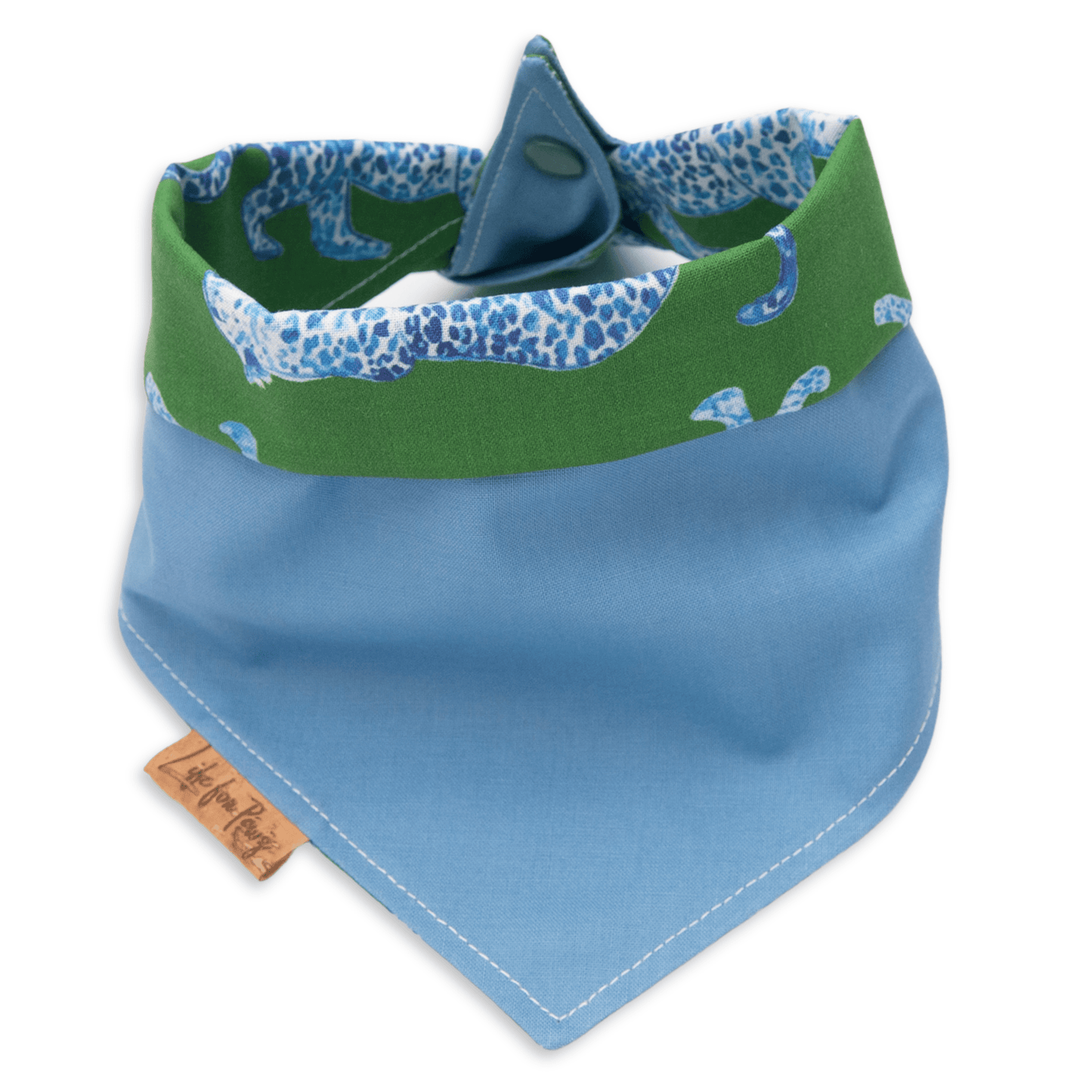 Dog bandana Blue Leopard & Solid Blue Reversible Dog Bandana - Life for Pawz - Reversible Dog Bandana