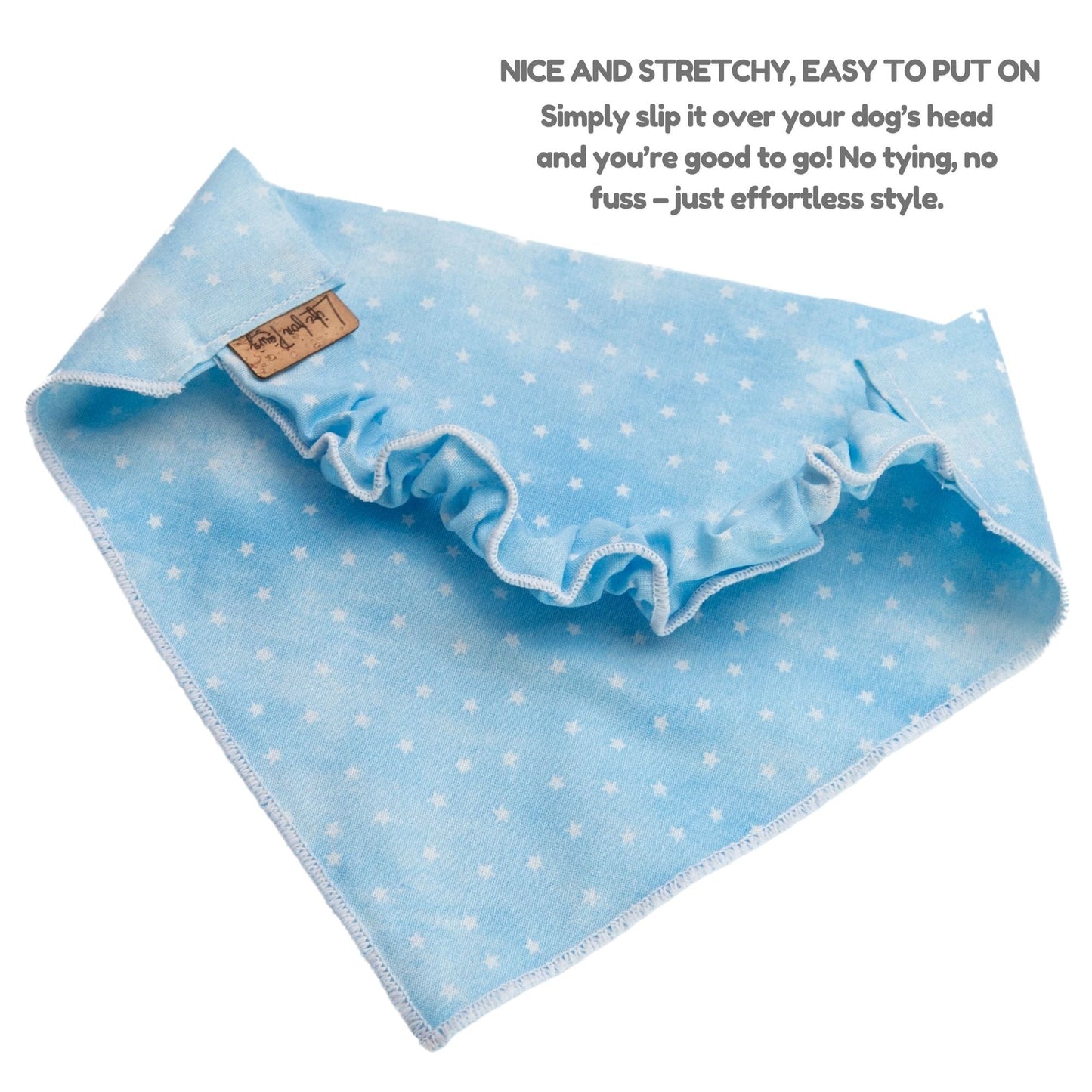 Dog bandana Blue Stars Embroidered Scrunchie Dog Bandana - Life for Pawz -
