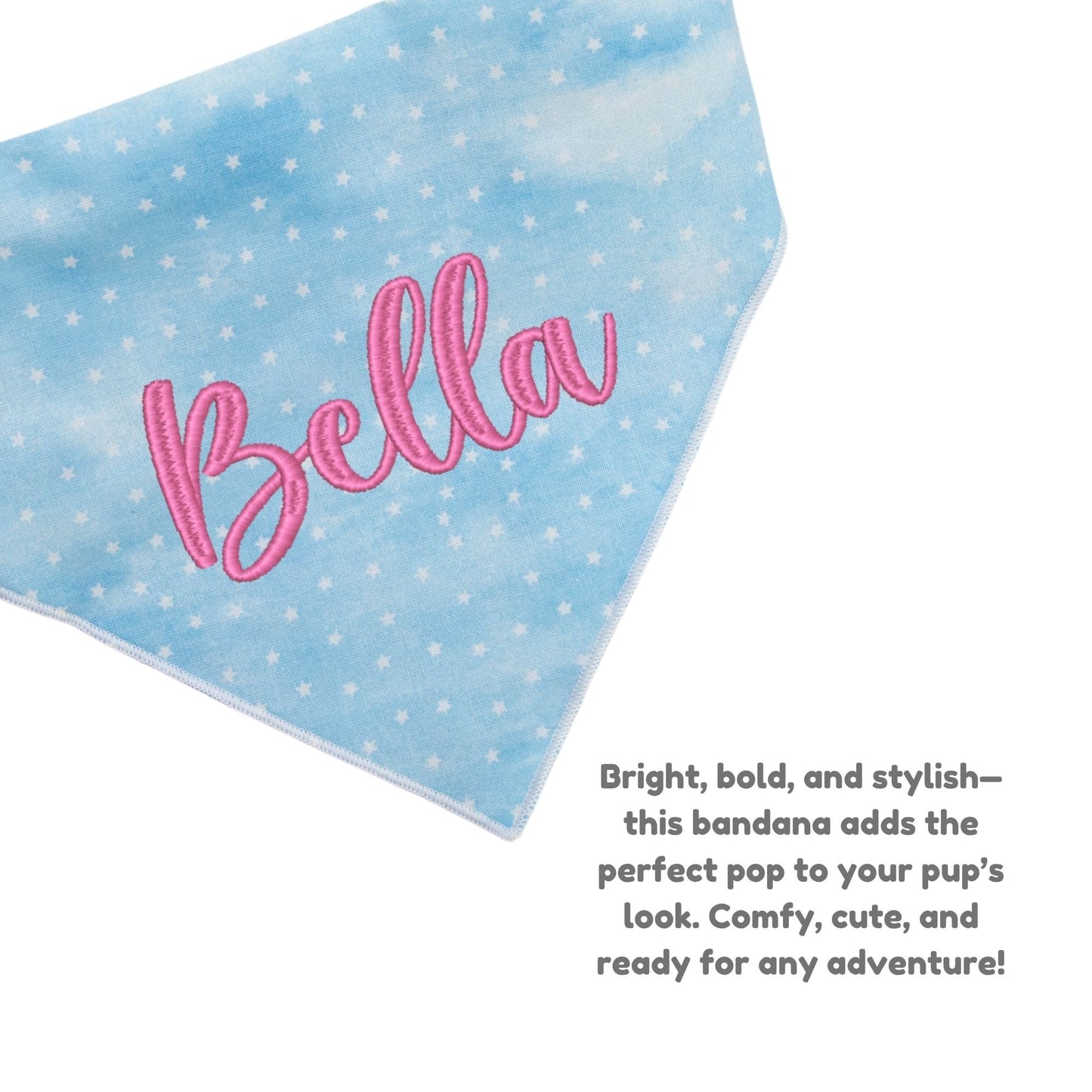 Dog bandana Blue Stars Embroidered Scrunchie Dog Bandana - Life for Pawz -