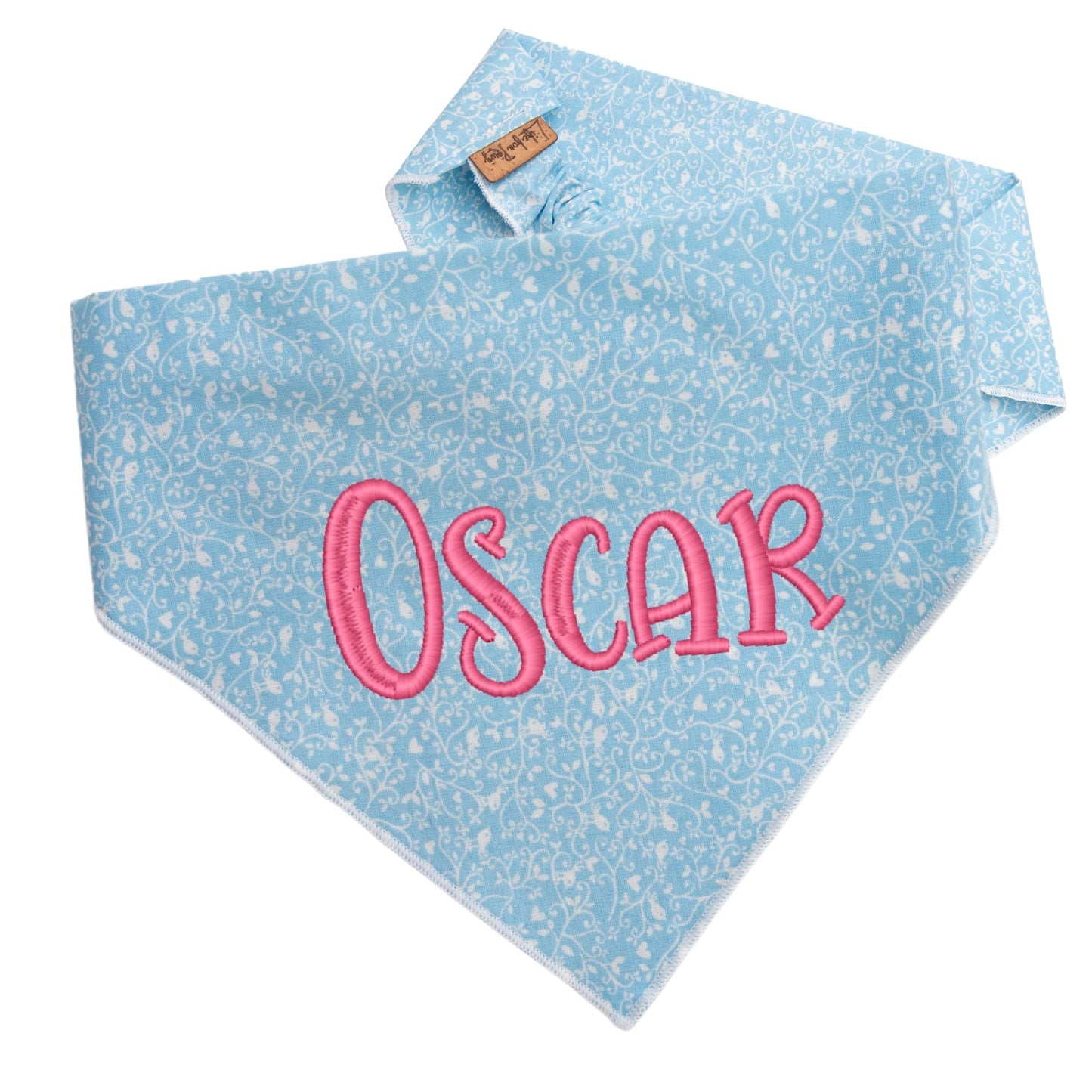 Dog bandana Blue Swirl Embroidered Scrunchie Dog Bandana - Life for Pawz -
