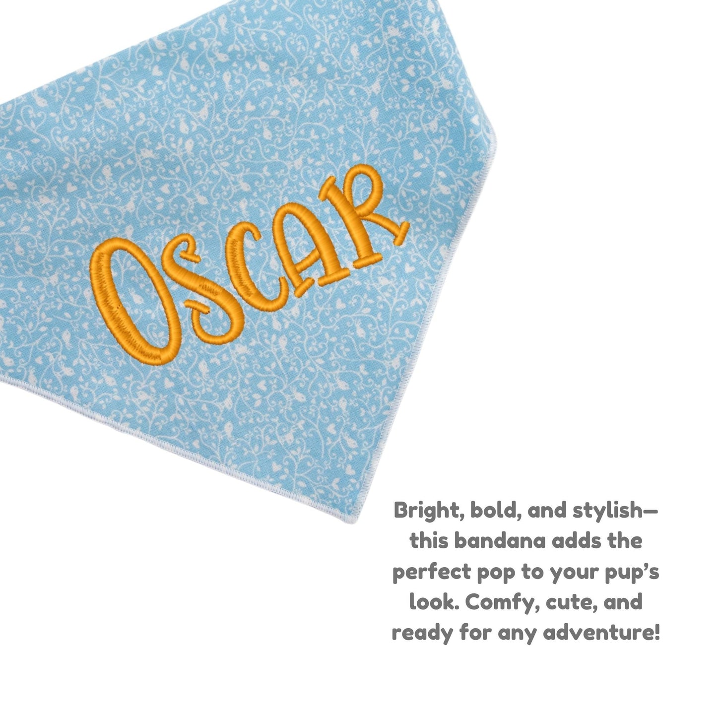 Dog bandana Blue Swirl Embroidered Scrunchie Dog Bandana - Life for Pawz -