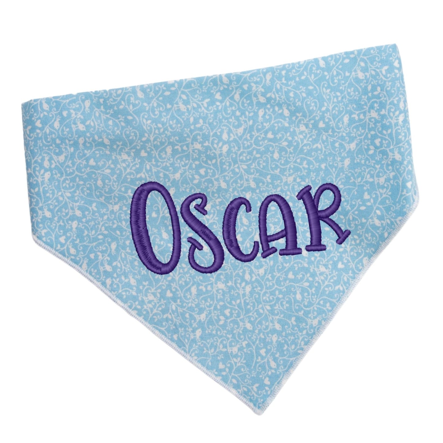 Dog bandana Blue Swirl Embroidered Scrunchie Dog Bandana - Life for Pawz -
