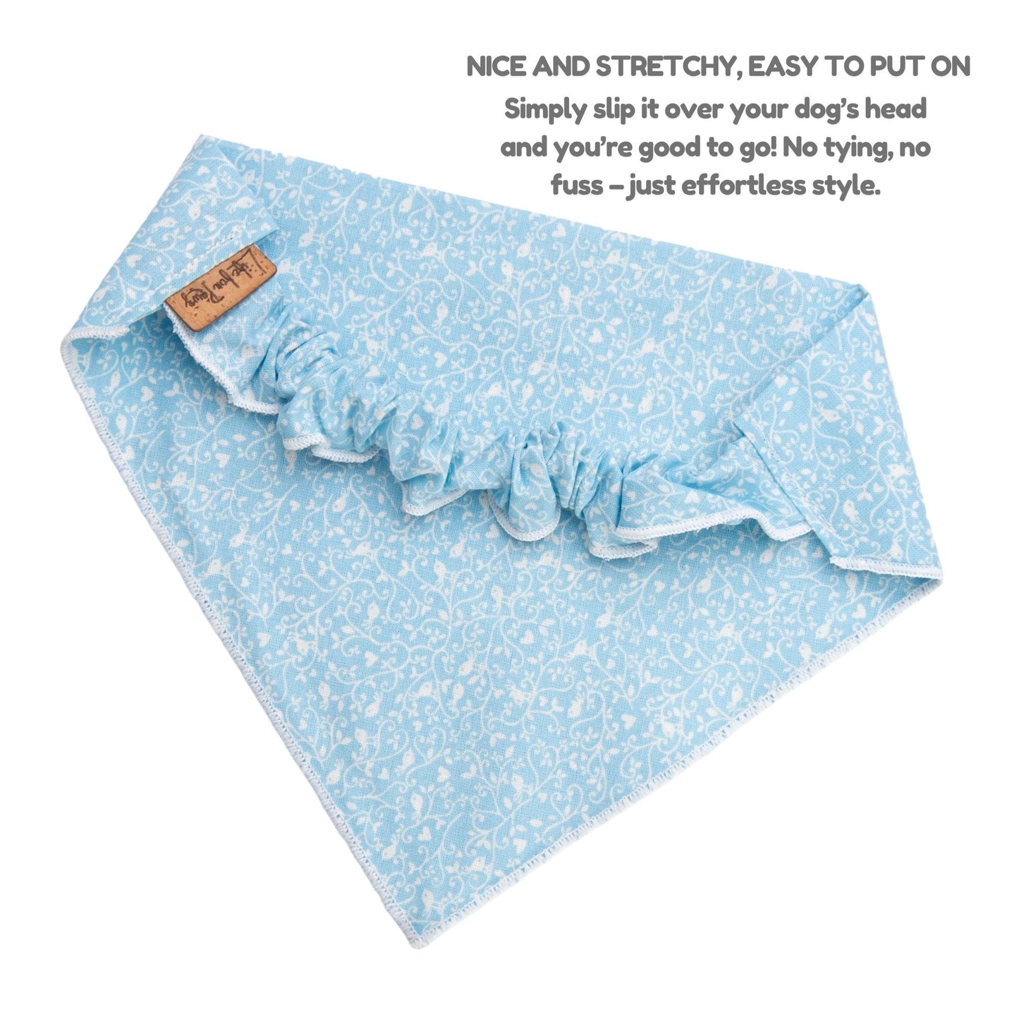 Dog bandana Blue Swirl Embroidered Scrunchie Dog Bandana - Life for Pawz -