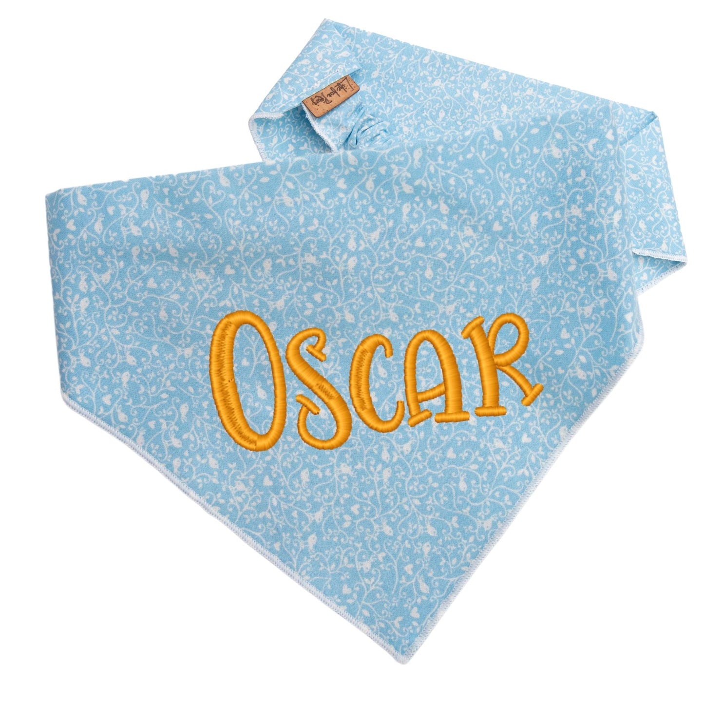 Dog bandana Blue Swirl Embroidered Scrunchie Dog Bandana - Life for Pawz -