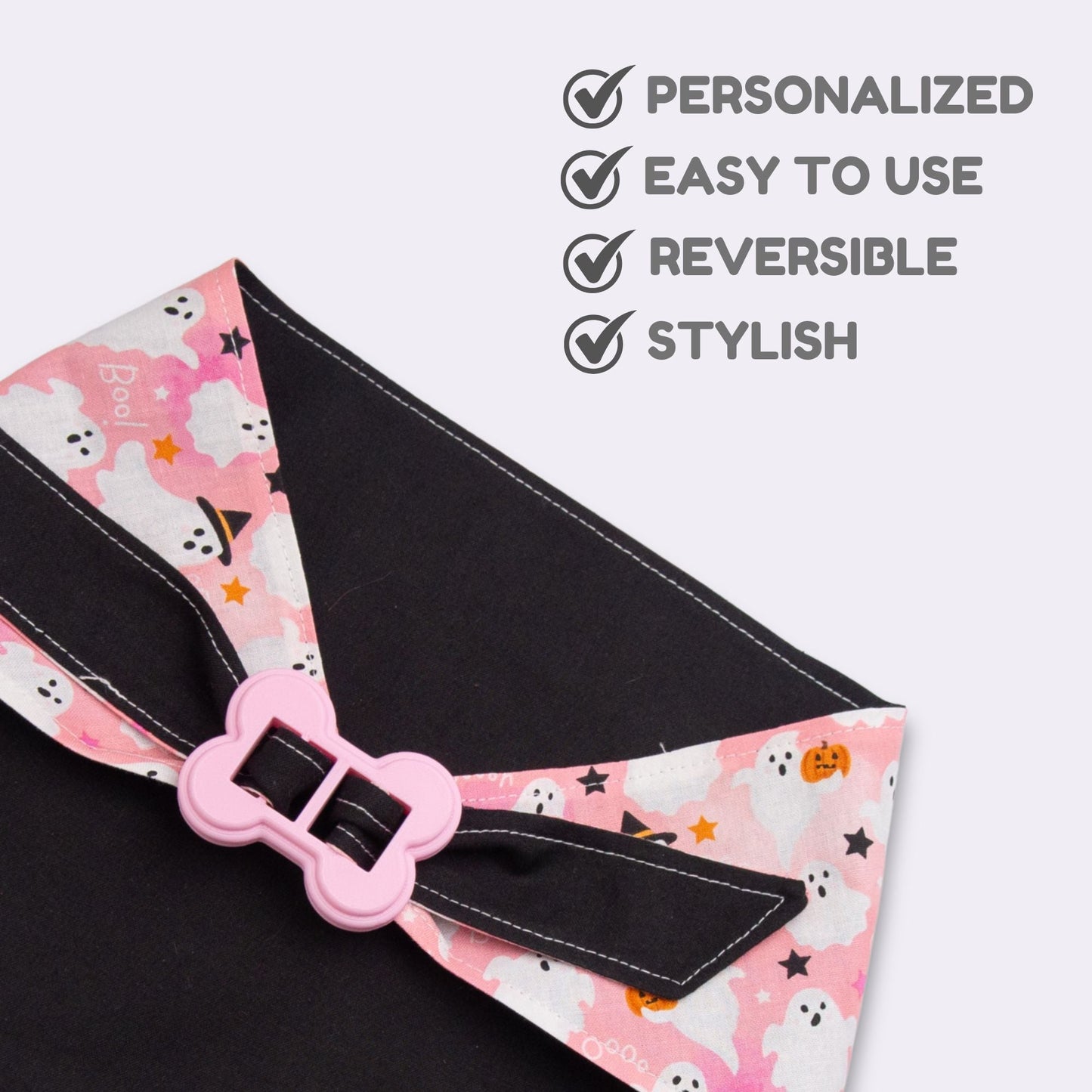Bone Clasp Boo Crew Pink by Life for Pawz – Handmade for pets