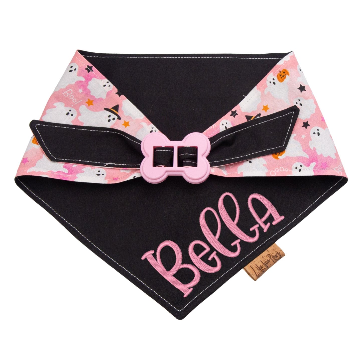 Bone Clasp Boo Crew Pink by Life for Pawz – Handmade for pets