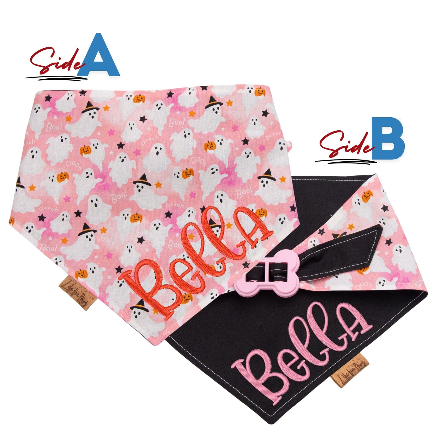 Bone Clasp Boo Crew Pink by Life for Pawz – Handmade for pets