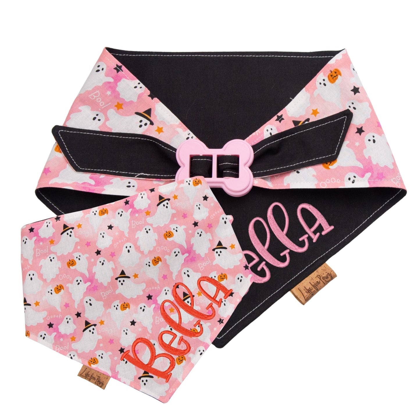 Bone Clasp Boo Crew Pink by Life for Pawz – Handmade for pets