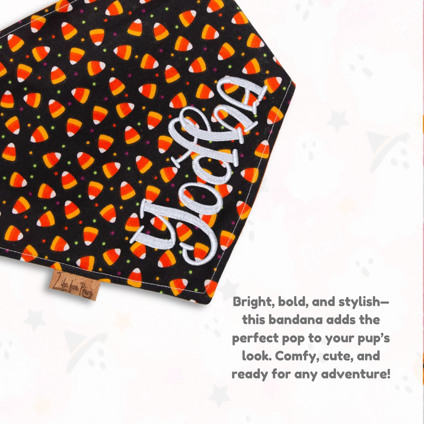 Bone Clasp Candy Corn Craze by Life for Pawz – Handmade for pets