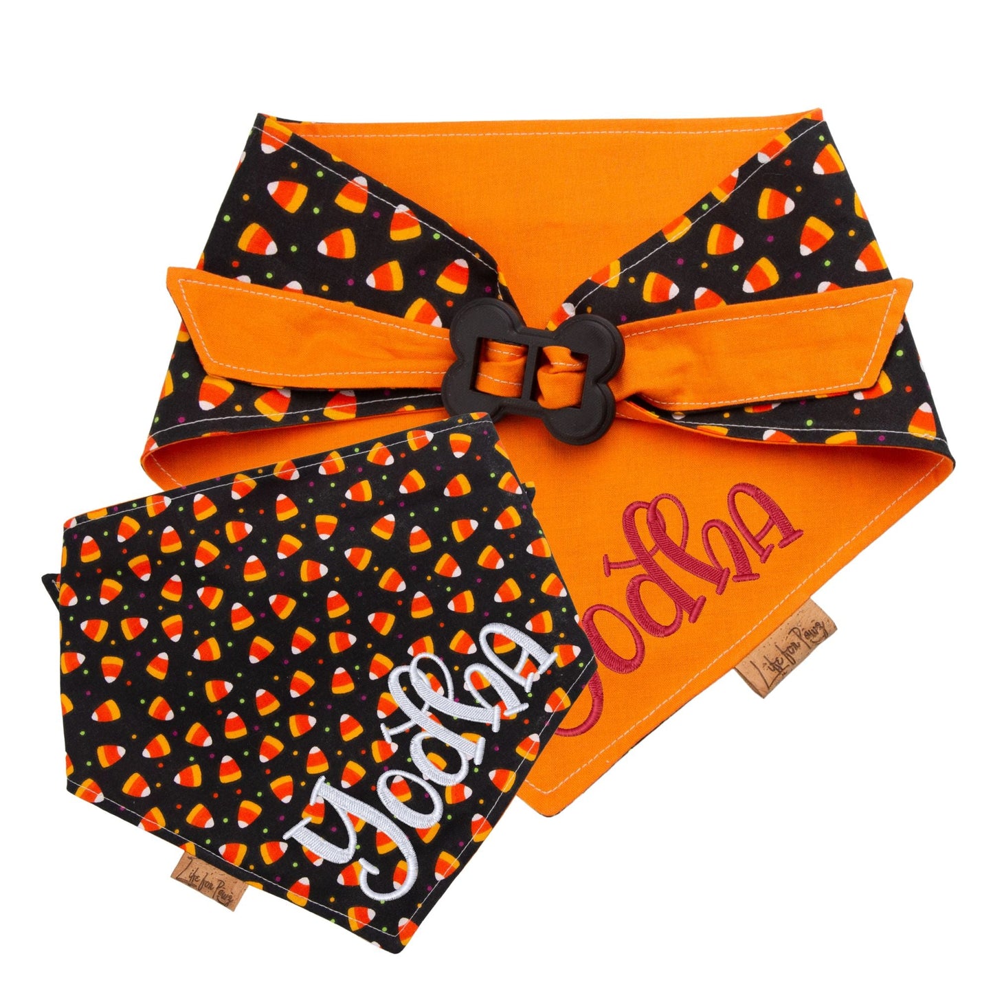 Bone Clasp Candy Corn Craze by Life for Pawz – Handmade for pets