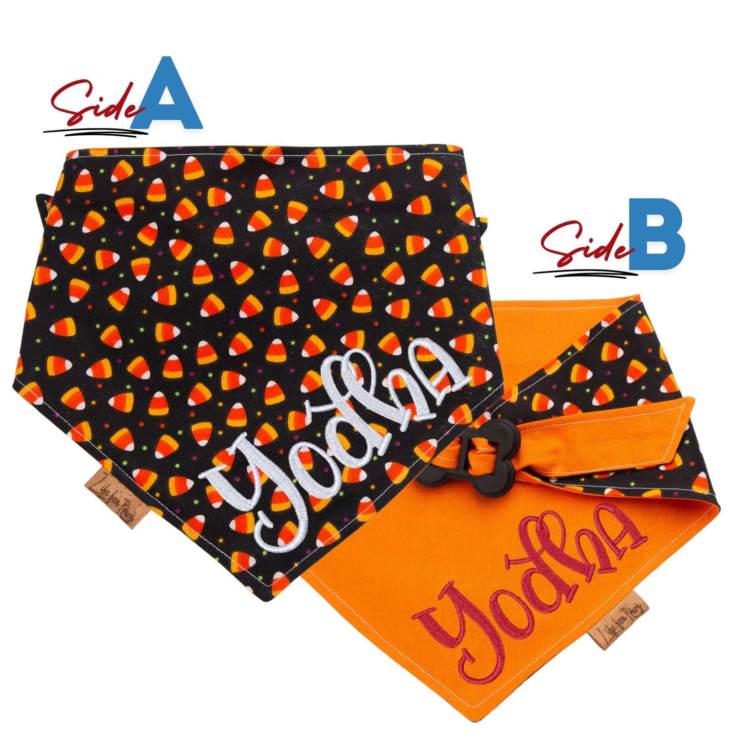 Bone Clasp Candy Corn Craze by Life for Pawz – Handmade for pets