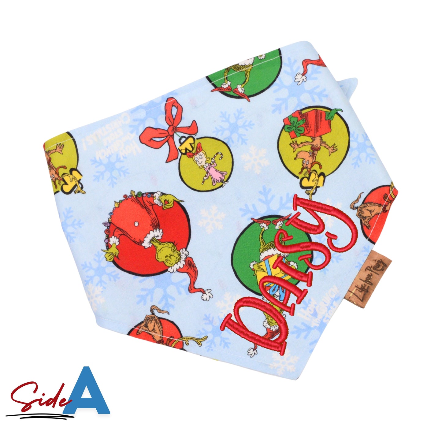 Bone Clasp Christmas Grinch Lights Bone Clasp Bandana by Life for Pawz – Handmade for pets