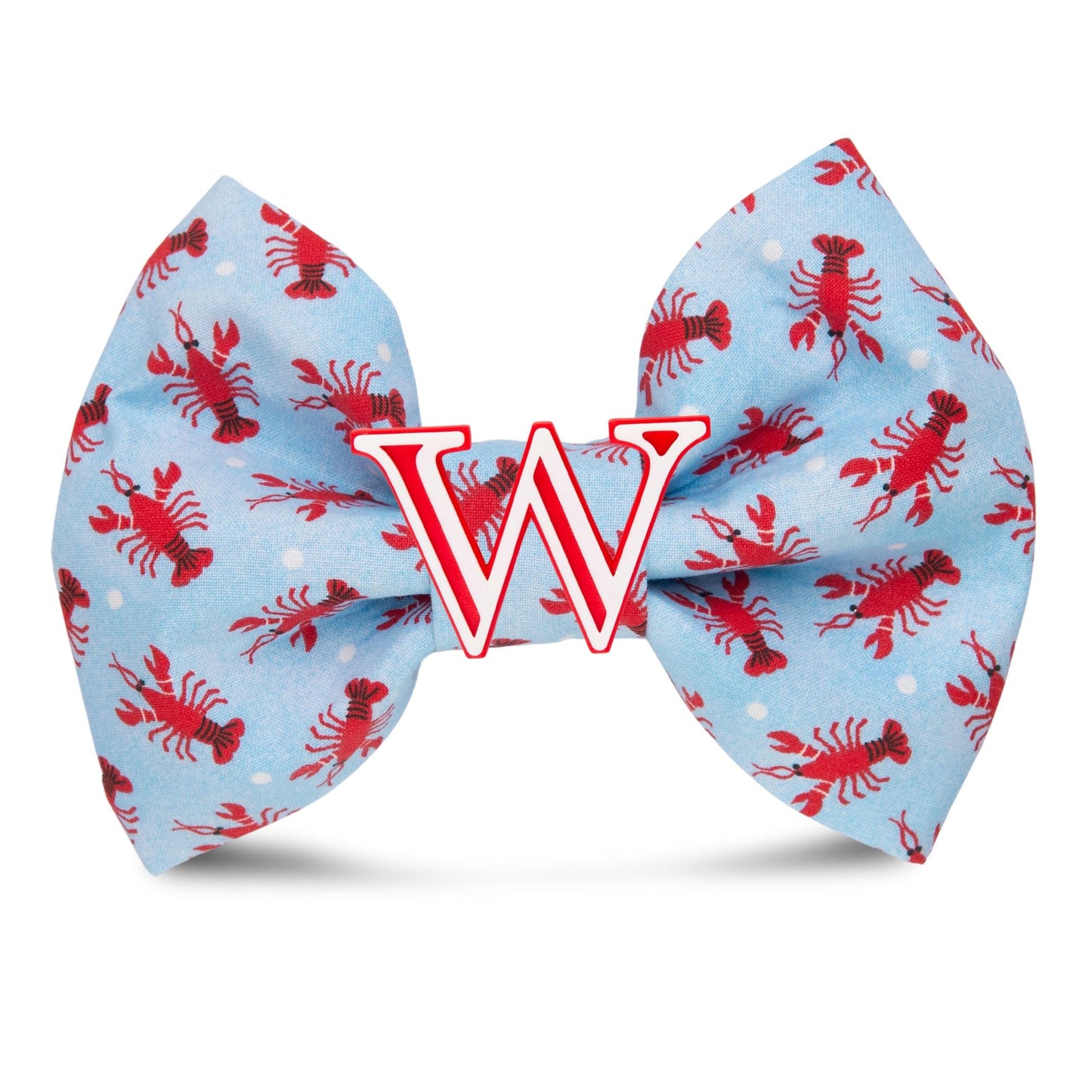 Bowtie Lobster Oversized Bow with Initial by Life for Pawz – Handmade for pets