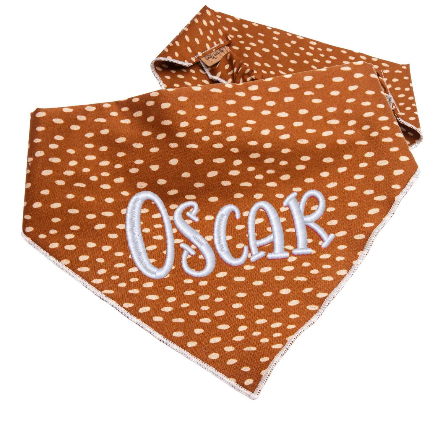 Dog bandana Brown Speckle Embroidered Scrunchie Dog Bandana - Life for Pawz -