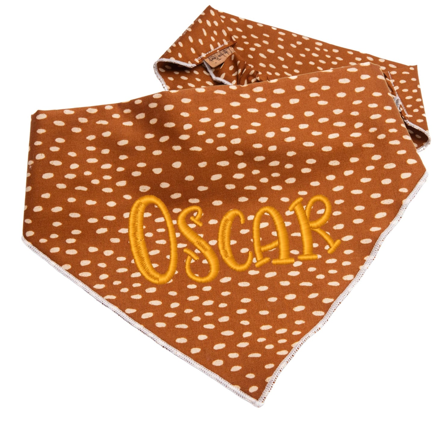 Dog bandana Brown Speckle Embroidered Scrunchie Dog Bandana - Life for Pawz -