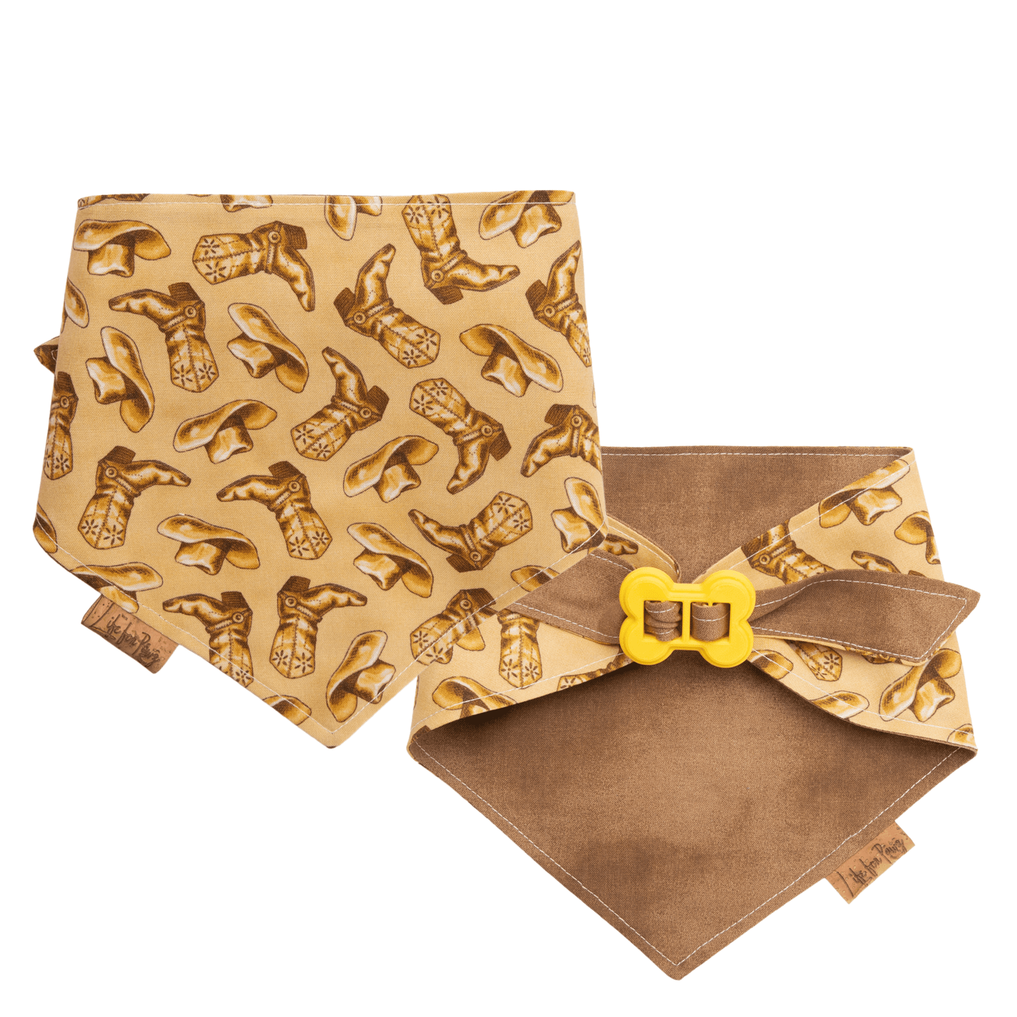 Dog bandana Easy Tie Cowboy Dog Bandana - Life for Pawz - Bone Clasp