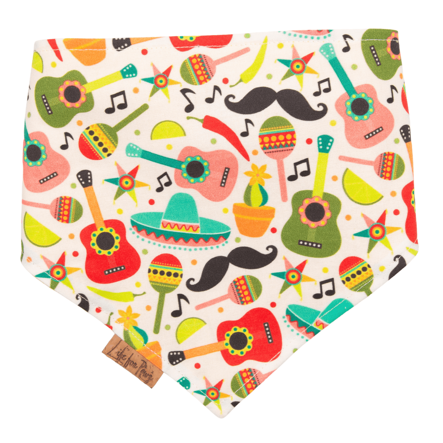 Dog bandana Fiesta & Yellow Dog Bandana – Reversible with Bone Clasp - Life for Pawz - Bone Clasp