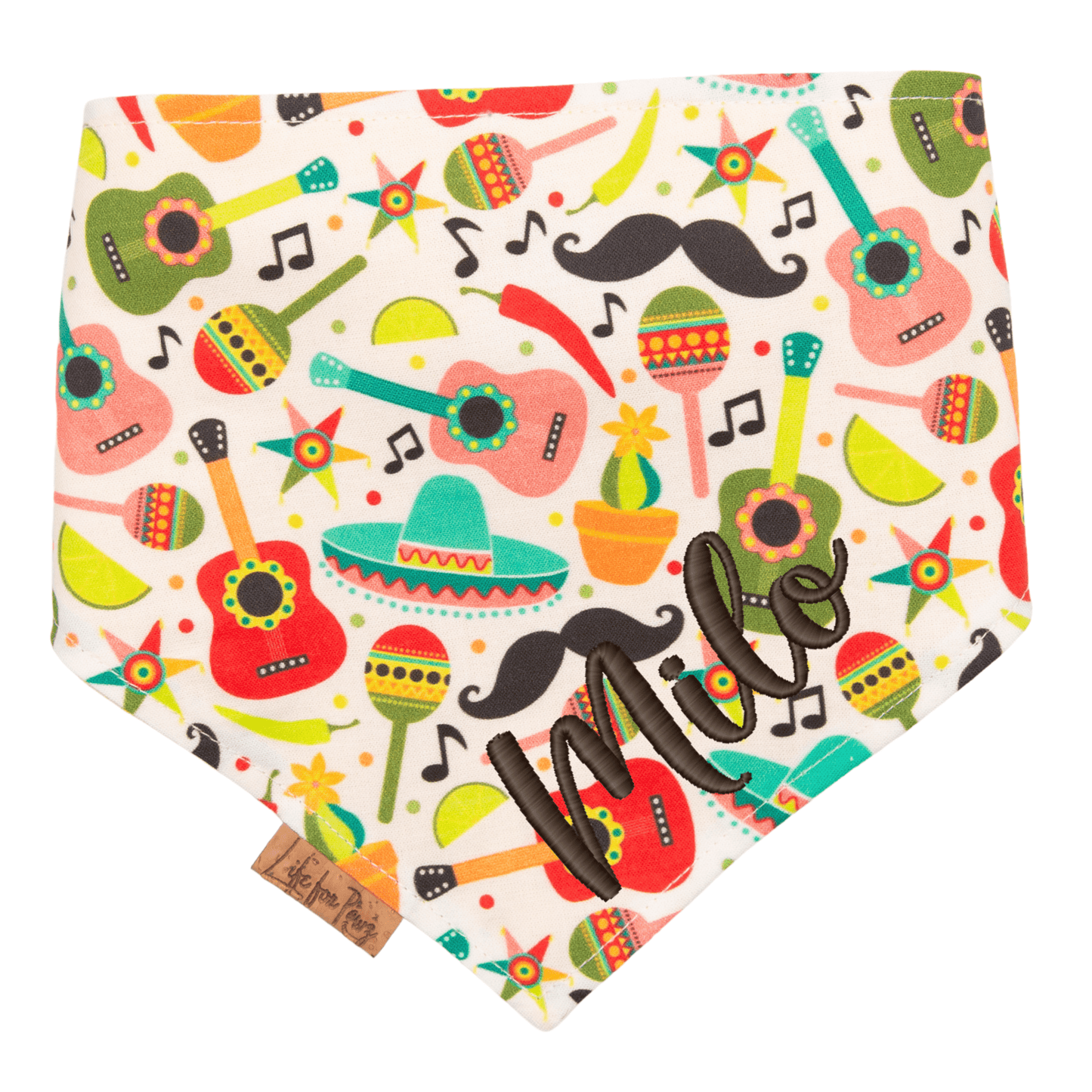 Dog bandana Fiesta & Yellow Dog Bandana – Reversible with Bone Clasp - Life for Pawz - Bone Clasp