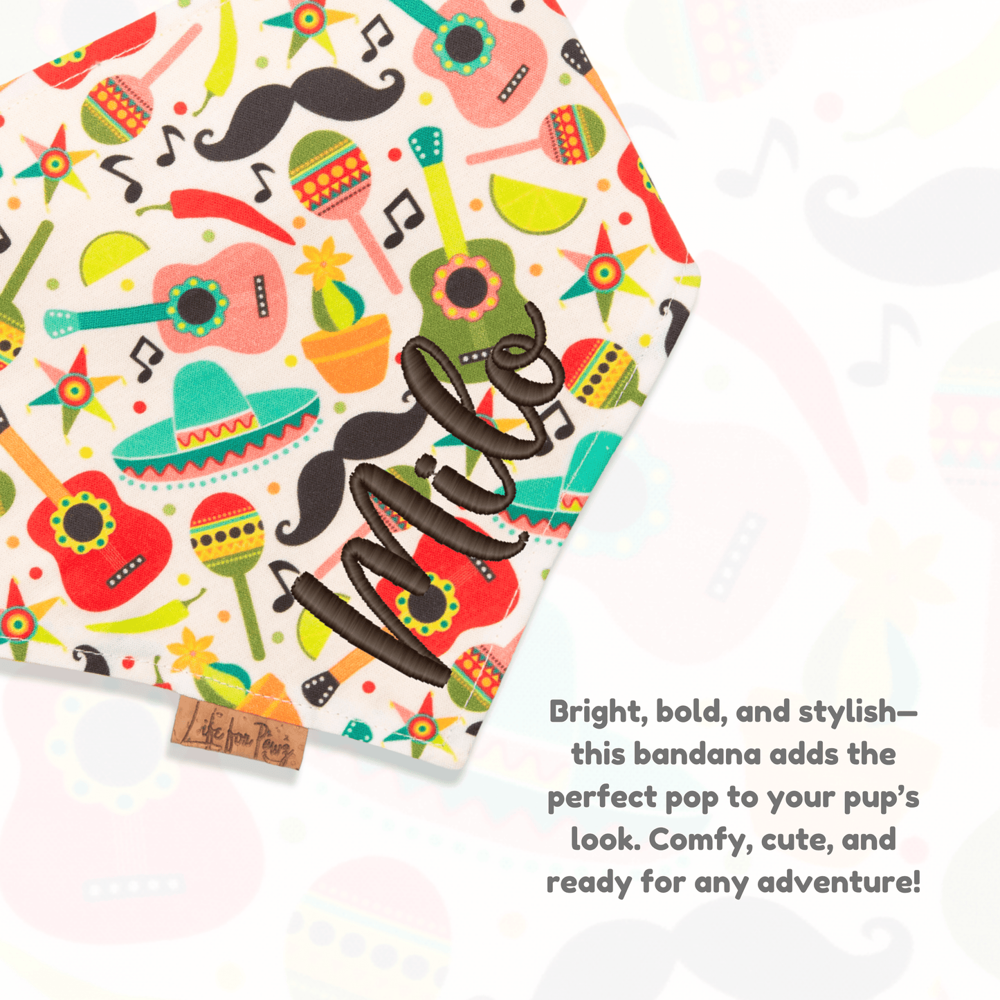 Dog bandana Fiesta & Yellow Dog Bandana – Reversible with Bone Clasp - Life for Pawz - Bone Clasp
