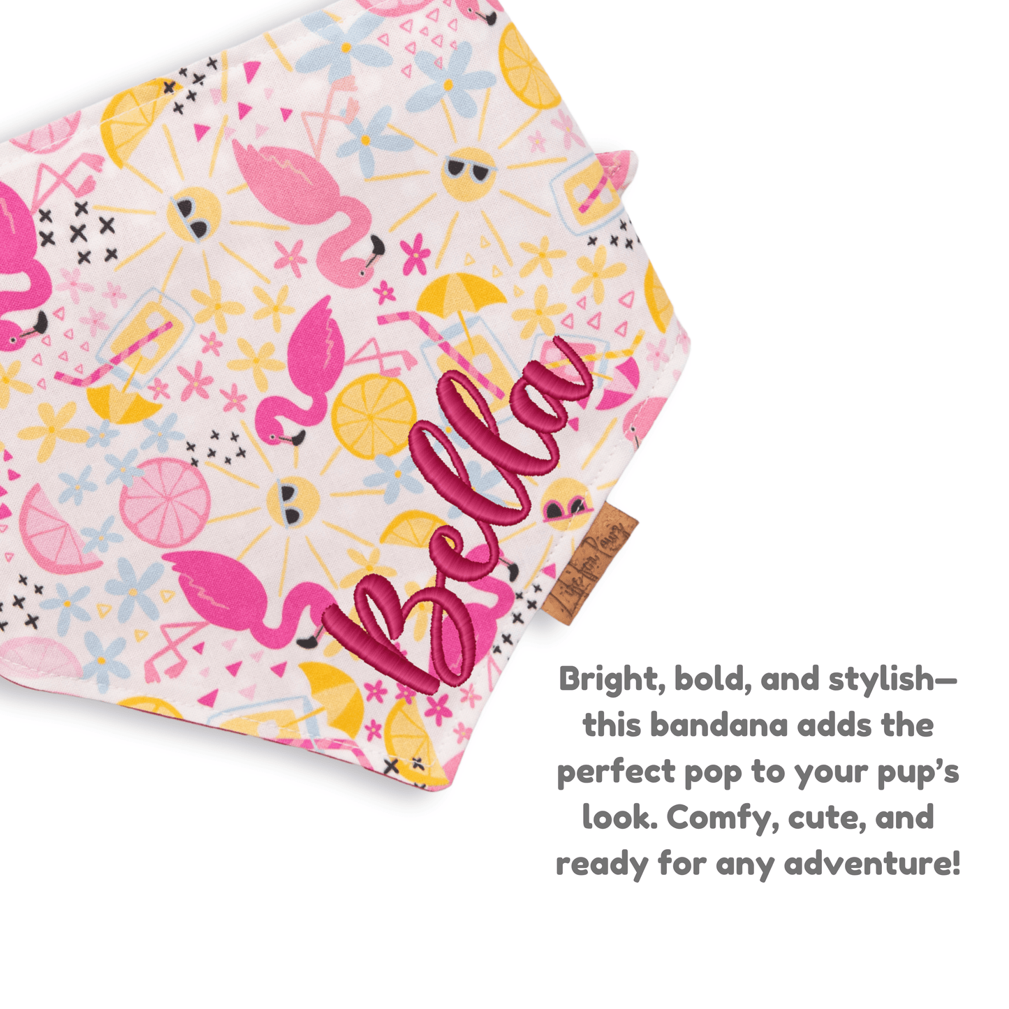 Dog bandana Flamingo & Pink Dot Dog Bandana - Life for Pawz - Bone Clasp