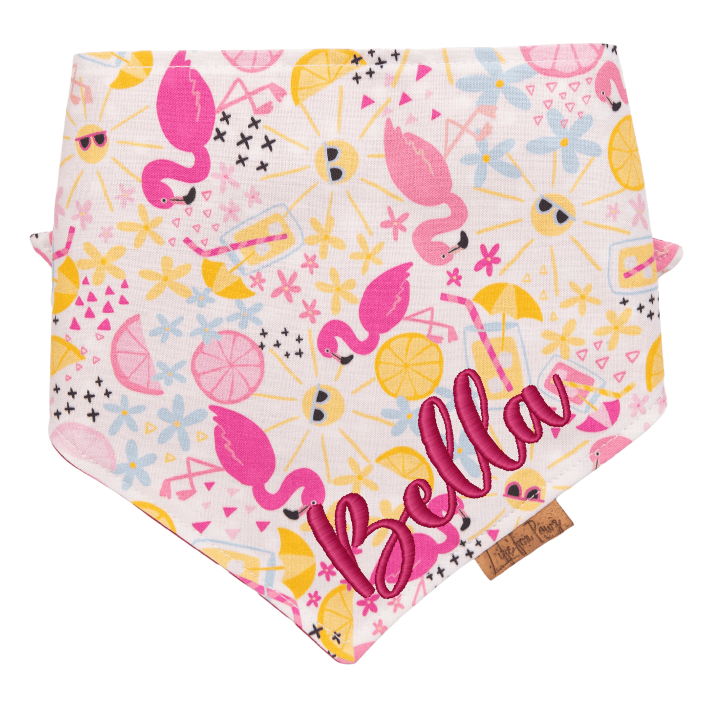 Dog bandana Flamingo & Pink Dot Dog Bandana - Life for Pawz - Bone Clasp