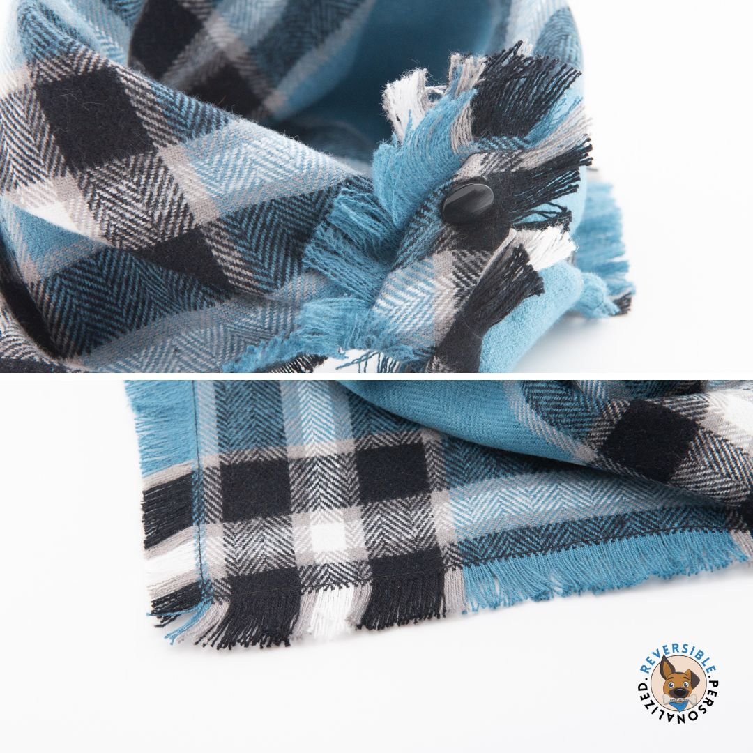 Flannel Bandanas Blue Plaid by Life for Pawz – Handmade for pets