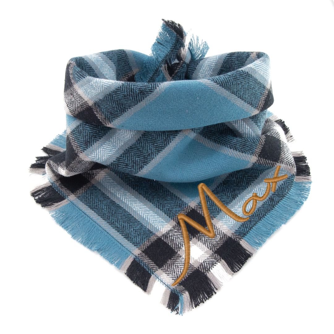 Flannel Bandanas Blue Plaid by Life for Pawz – Handmade for pets