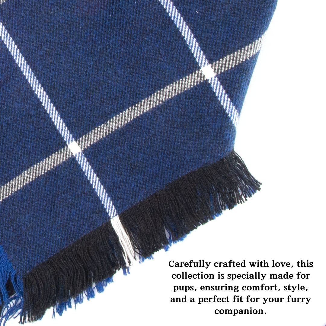 Flannel Bandanas Navy Blue Plaid by Life for Pawz – Handmade for pets