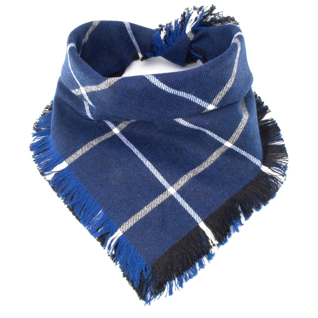 Flannel Bandanas Navy Blue Plaid by Life for Pawz – Handmade for pets