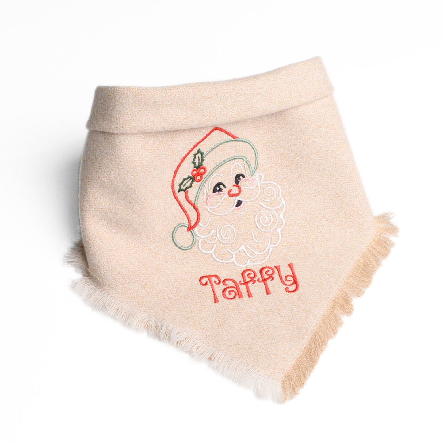 Flannel Bandanas Santa Flannel Dog Bandana by Life for Pawz – Handmade for pets