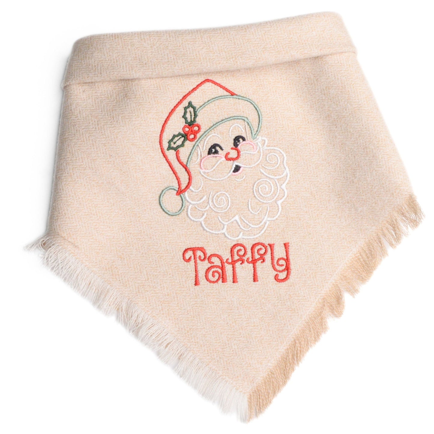 Flannel Bandanas Santa Flannel Dog Bandana by Life for Pawz – Handmade for pets