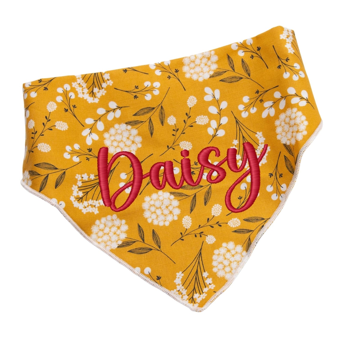 Dog bandana Golden Floral Embroidered Scrunchie Dog Bandana - Life for Pawz -