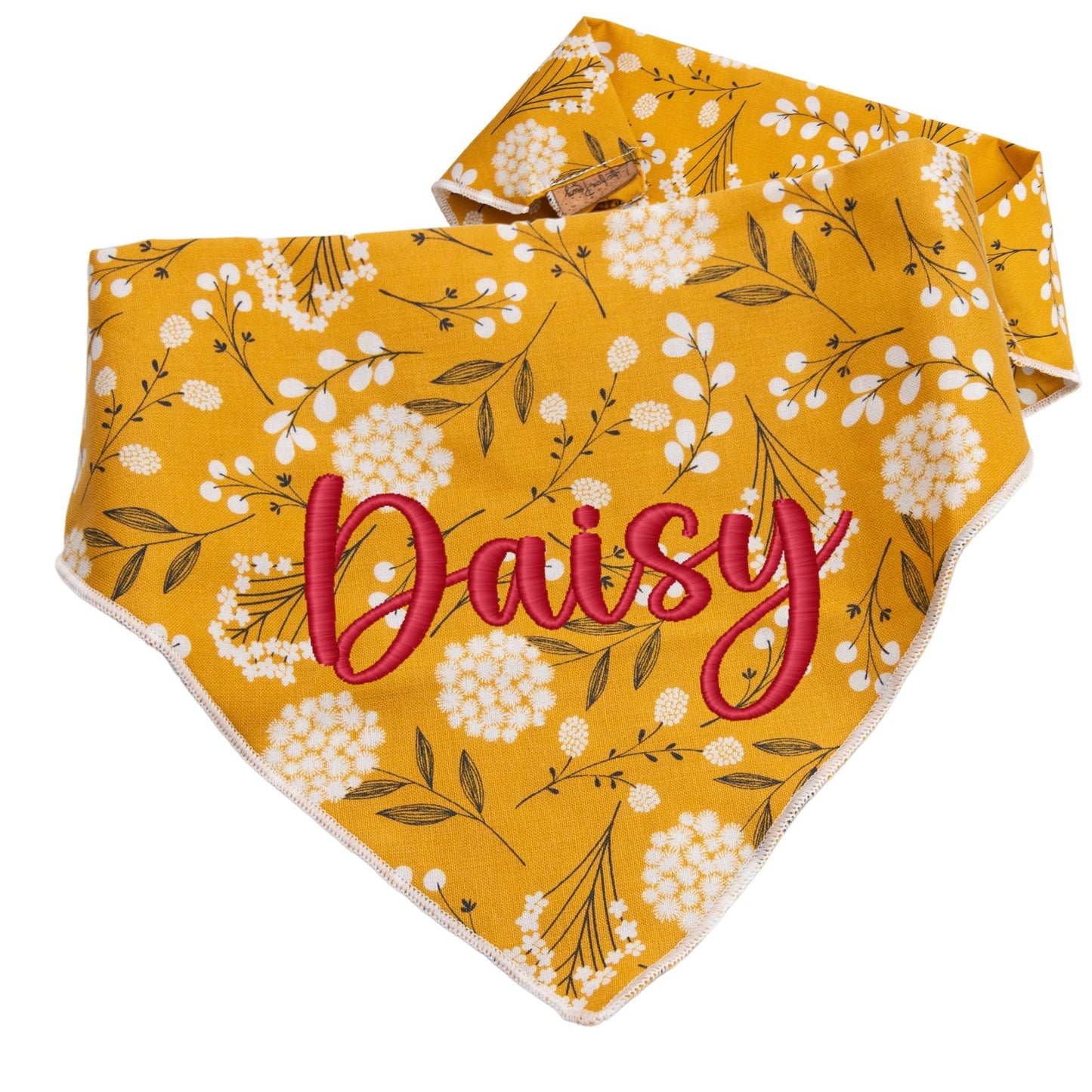 Dog bandana Golden Floral Embroidered Scrunchie Dog Bandana - Life for Pawz -
