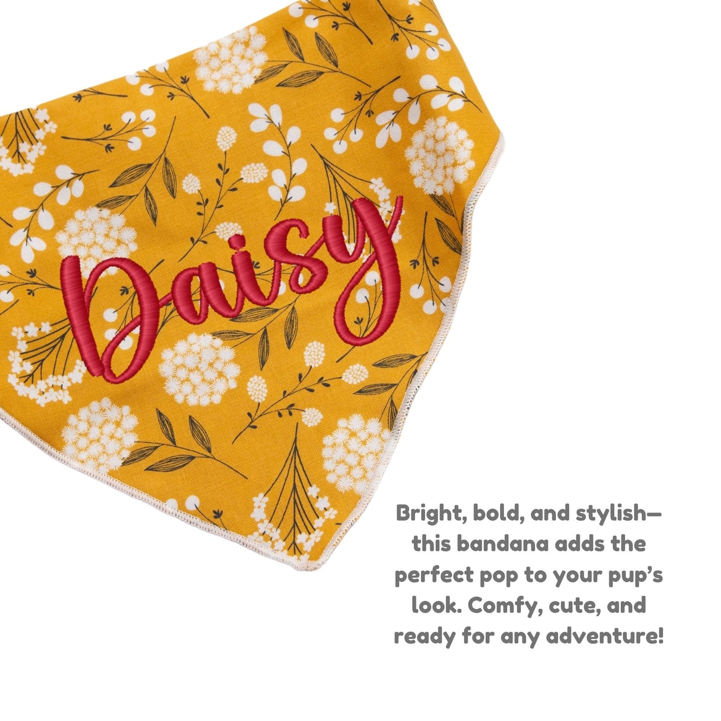 Dog bandana Golden Floral Embroidered Scrunchie Dog Bandana - Life for Pawz -