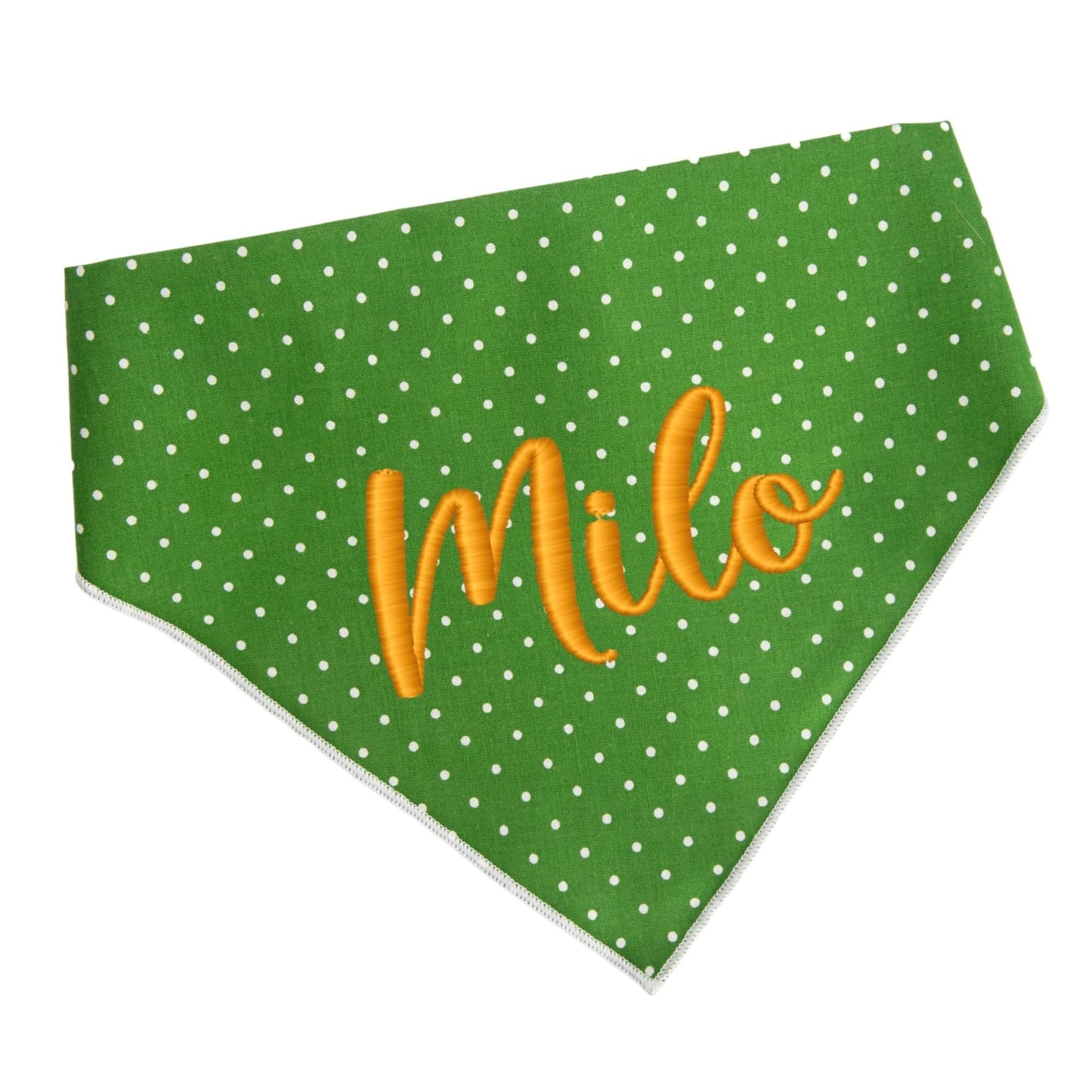 Dog bandana Green Polka Dot Embroidered Scrunchie Dog Bandana - Life for Pawz -