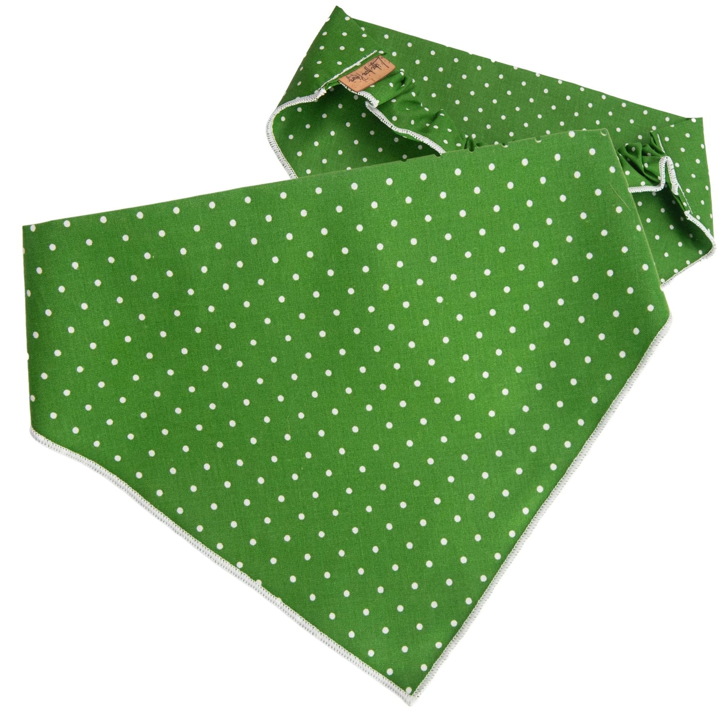 Dog bandana Green Polka Dot Embroidered Scrunchie Dog Bandana - Life for Pawz -