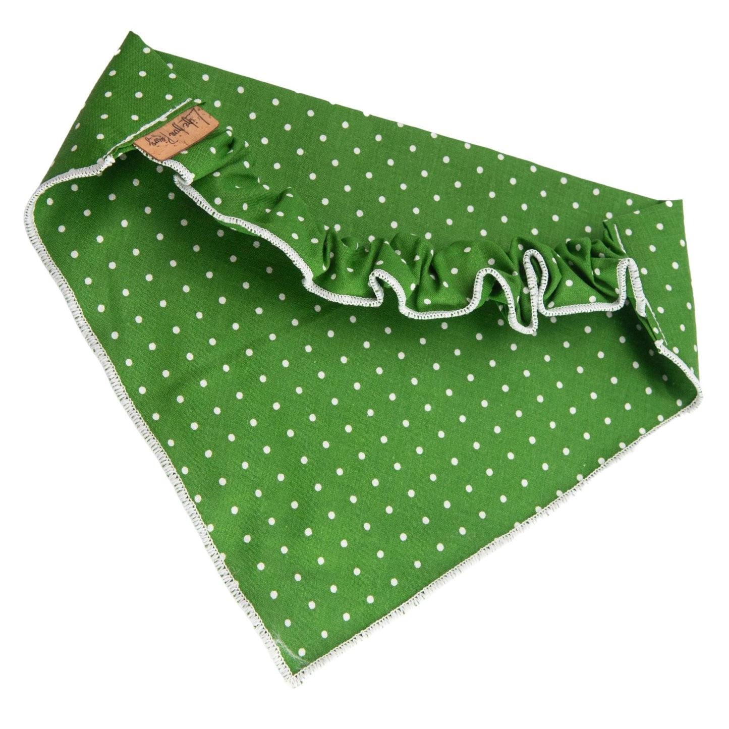 Dog bandana Green Polka Dot Embroidered Scrunchie Dog Bandana - Life for Pawz -